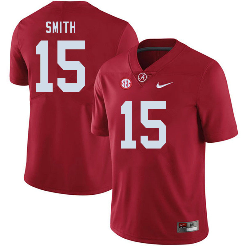 Alabama Crimson Tide Men's Eddie Smith #15 Crimson NCAA Nike Authentic Stitched 2020 College Football Jersey CA16G21NH